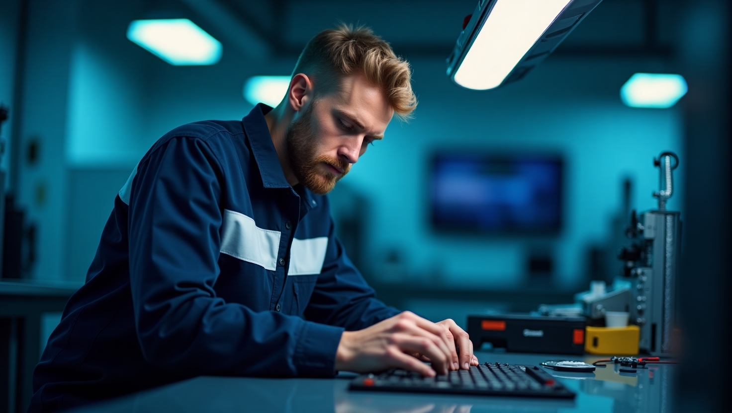 Flux_Dev_A_male_technician_wearing_a_navy_blue_and_white_work__1